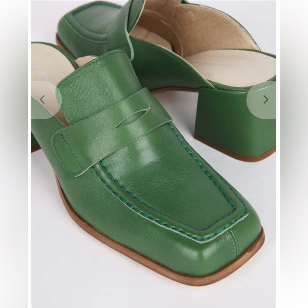 Intentionally Blank Prof Mules in Basil - Picture 2 of 13